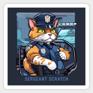 police cat sergeant scratch Magnet